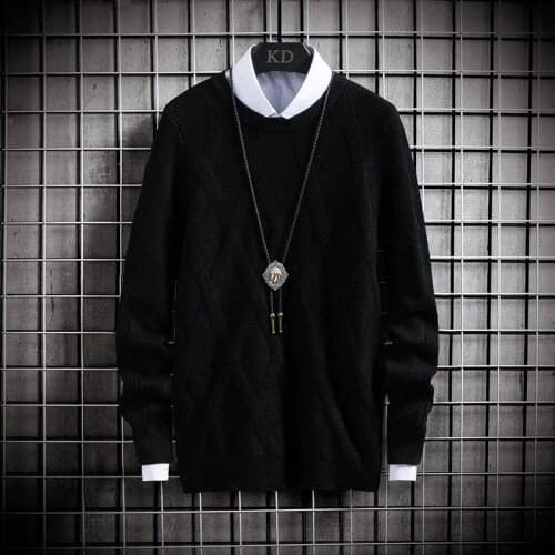 Men Sweaters 2020 New Autumn Winter Tops Korean Slim Mens Pullover Knitted Sweater Jumper Soft Warm Pull Male Casual Solid Tops