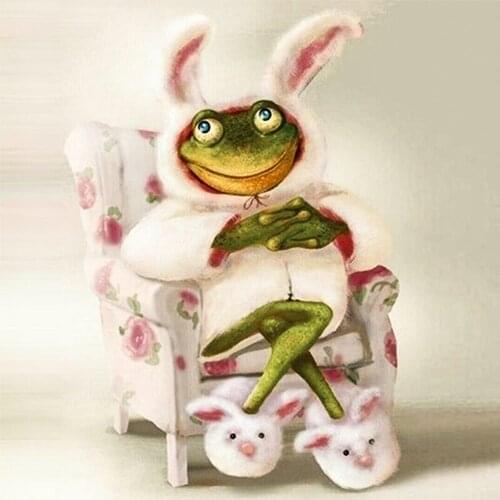 Cross Stitch Kit DIY Diamond Embroidery Rabbit frog Full Square/round Diamond Painting Mosaic Home Decor