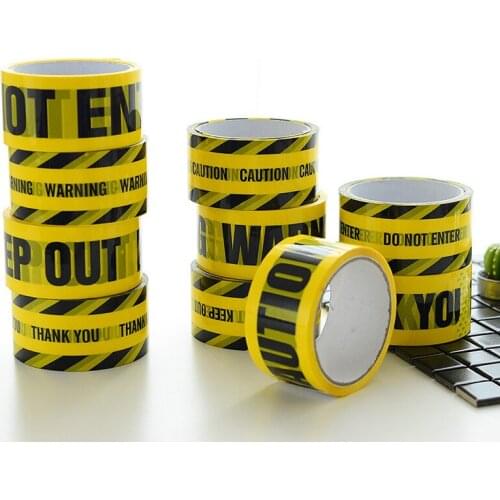 13 Styles 48mm*25m Creative Warning Tape Signs Stickers Danger Caution Fragile for Mall Store School DIY Safety Adhesive Tapes