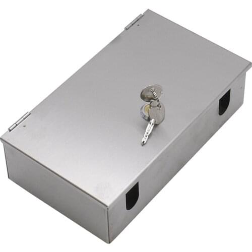Stainless steel 86 type outdoor waterproof socket box lock box with lock anti-theft electric outdoor metal splash box waterproof
