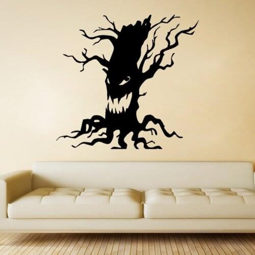 New 56.6*60cm Halloween Ghost Tree Living Room Decoration Wall Stickers Festival Showcase Glass Decal Adesivo De Parede Poster