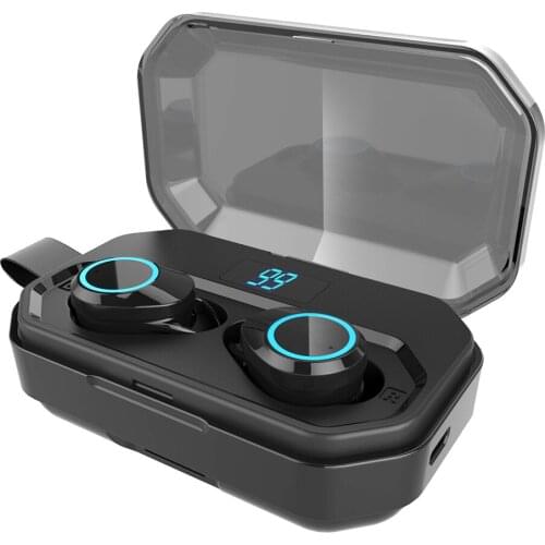 New Arrival LCD Display Touch Earbuds Truly Wireless Earphones TWS Headphones With 3000mAh Power Bank Charging Case