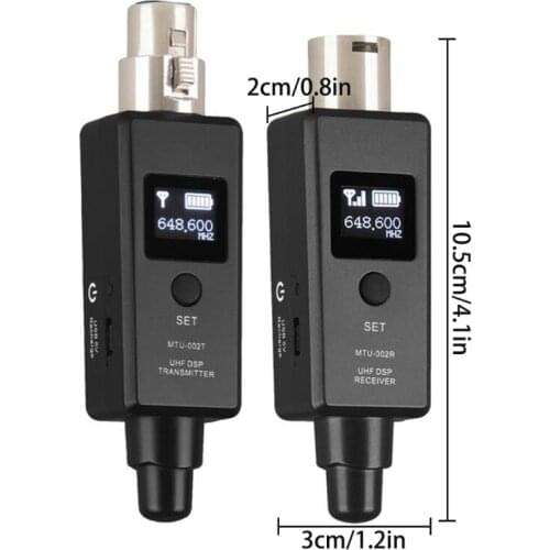 L41E Transmitter for Dynamic Mic or DI/XLR Output Devices with Power Indication Receiver for Speakers or PA System/Recording