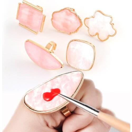 Resin Stone Shell Marble Palette False Nail Tips Drawing Gel Polish Ring Plate Acrylic Display Holder Nail Art Equipment SA1925