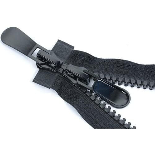 15# oversize resin zipper double sliders for coat down jacket bags zipper repair 1piece 80 100 120 150cm 200cm black white
