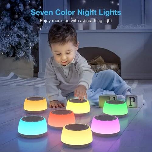 Portable White Noise Relaxing Sound Machine for Home Office Travel Led Colorful Night Light Sleep Therapy Auto-Off Timer