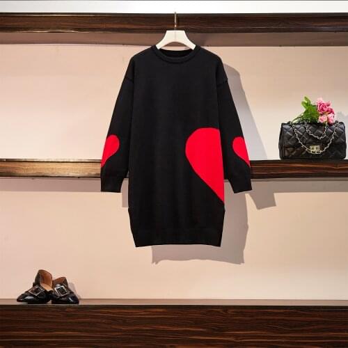 Casual Women Knitted Dress Sweater Colorblock Female Tops Autumn Winter Fashion Pullover Streetwear Knitting Mini Dresses