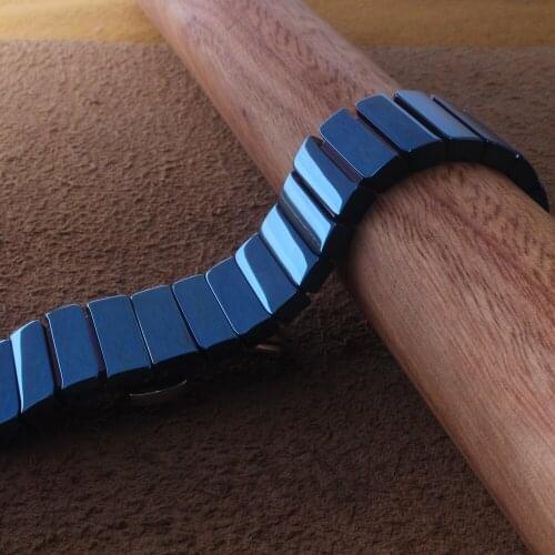 Watchbands bracelet Plat blue Ceramic watch strap Butterfly Clasp watchband Polished accessories replace 20mm 22mm watches band