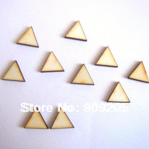 SANSHOOR Hot Sale Unfinished Natural Wood Geometric Tiles For Earrings Unfinished Wood Triangles Beads 200pcs/lot
