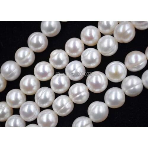 Wholesale 5 strands 11mm white freshwater pearl strings free shipping
