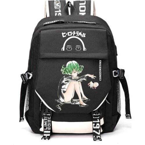 Unisex Anime Cartoon ONE PUNCH-MAN Saitama Tornado Genos Outdoor Travel Rucksack Casual Schoolbag Student Backpacks