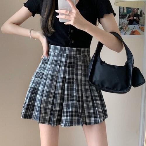 Spring/Summer 2021 new Korean version of high waist slim and shiny pleated skirt a-line bust skirt