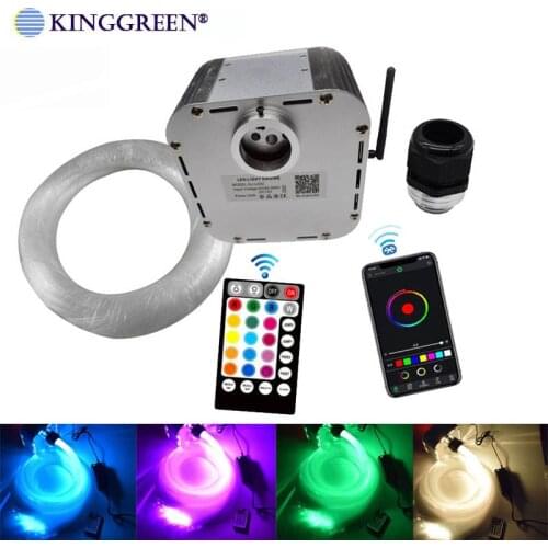 32W Twinkle LED Fiber Optic Light APP Bluetooth Control Remote Fiber Optic Engine With PMMA Fiber Cable Kit For Sky Ceiling