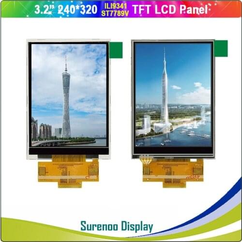 3.2" inch 240*320 Solder Serial SPI 18P TFT LCD Module Display Screen LCM Build-in ILI9341 / ST7789V with Resistive Touch Panel