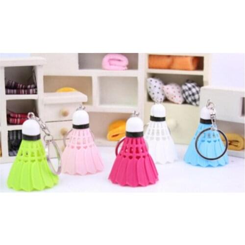 1Pcs Creative Mini Badminton Key Chain Shuttlecock Keychain Keyring PVC Souvenir Mix Color High Quality Random Send