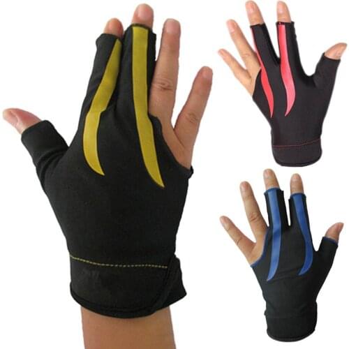 1Pc Unisex 3 Fingers Anti-slip Billiard Game Snooker Pool Cue-Shooter Glove Elastic Lycra parts For player amateur professionals