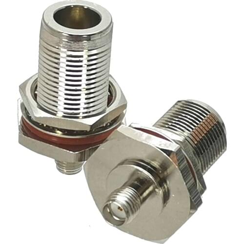 10Pcs SMA Female Jack to N Female Jack Bulkhead Nut RF Adapter Connector Coaxial High Quanlity 50ohm Nickel plated