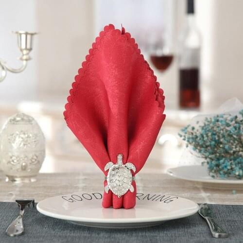 12PCS/Metal Ocean Series Napkin Ring Table Decoration Jewelry For Family Party Wedding Banquet Hotel Western Food