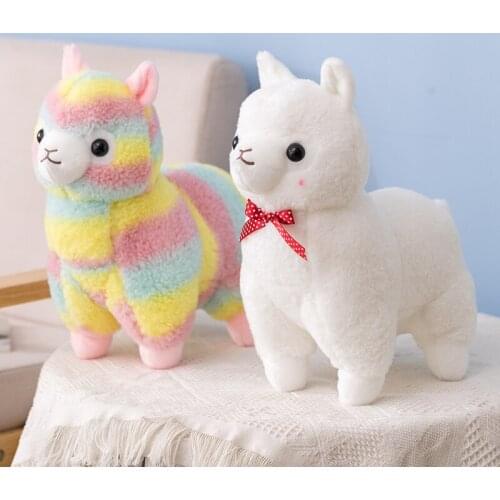 18cm-40cm Cute Plush Alpaca Toy Stuffed Soft Plushie Rainbow Alpaca White Sheep Lama Pillow Doll Toys for Kids Girls Home Decor