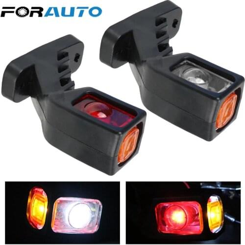 2Pcs/set 12/24V LED Side Marker Light Tail Light Assembly Indicator Lamp White Red Yellow Truck Lamp For Trailer Truck Van Lorry