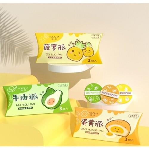 3/1Pcs Demon I'm Pineapple Pie / I'm Egg Yolk pie Cushion Puff BB Cream Sponge Puff Soft Double-Sided Use Makeup Tool