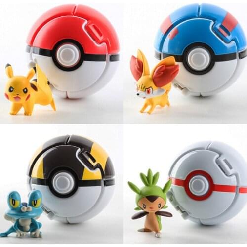 7CM Pokemon Elf Ball Doll Cartoon Anime Movie Collection Figures Pokebal lPikachu Froakie Pokeball Children Toys Christmas Gifts