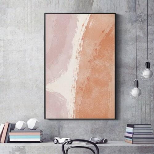 Handmade Abstract Painting Canvas Painting Large Wall Art Room Decor Modern Minimalist Art Morandi Color Pink Painting