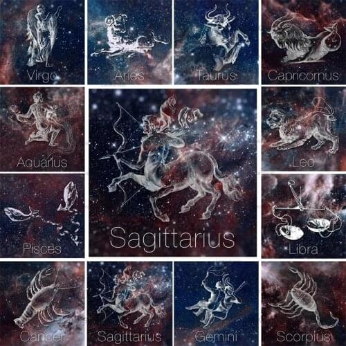 Full Square Round Drill Zodiac Diamond Painting 12 Constellation Starry Sky Animal Embroidery Fantasy Diy Mosaic Home Room Decor