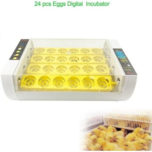 24 Automatic Egg Incubator Digital Clear Egg Turning Temperature Control Farm Hatchery Machine Chicken Egg Hatcher Brooder