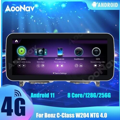 Android 11.0 System Car Radio 2018 2019 2010 For Mercedes Benz C Class W204 NTG 4.0 Multimedia Radio 4G WIFI Wireless Carplay