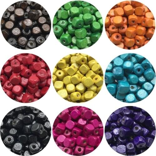 50pcs 8mm Square High Quality Wood Beads Natural Wooden Spacer Beads For Jewelry Making Handmade Bracelet Beaded DIY