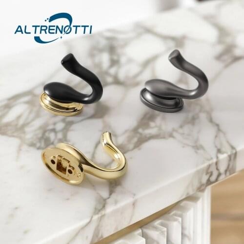 Decoration Coat Hat Bag Zinc Alloy Wall Hook Key Chain Hanger Black Silver Gold For Home Hotel Bathroom Kitchen Hardware