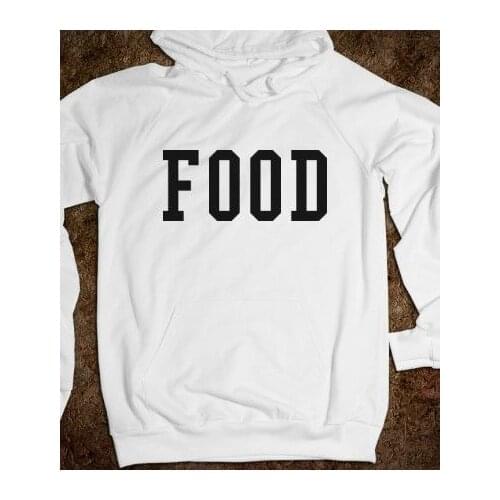 Food funny lettering Hoodies fashion women white hoodie moletom do tumblr Jumper Unisex pullovers casual tops sweatshirt