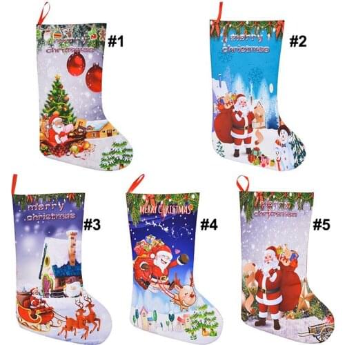 Christmas Stocking Gift Bags Felt Cloth Christmas Tree Sock Xmas Candy Storage Bag Festive Party Supplies Xmas Decorations Bag