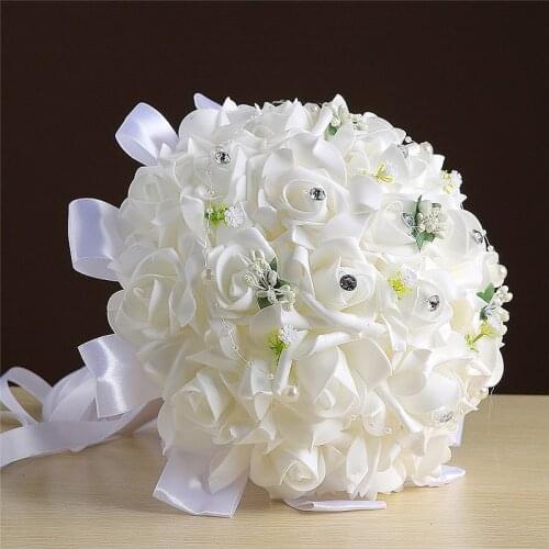 White Artificial Flower Wedding Decoration Fake Flower Bouquets Wedding Simulation Holding Flowers Country Style Party