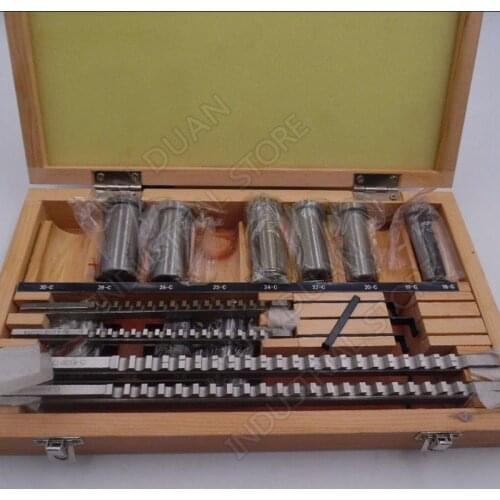 Keyway Broach 18pcs kits 4mm 5mm 6mm 8mm Broach Push Type & 12-28 Bushs and Shim HSS Cutting Tool for CNC Broaching Metalworking