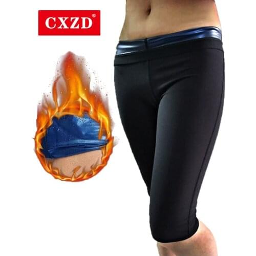 CXZD 2021 New Sweat Sauna Pants Body Shaper Slimming Pants Thermo Shapewear Shorts Waist Trainer Tummy Control Fitness Leggings