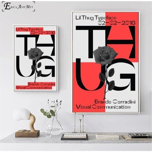 Lil Peep Thug Typeface Logo Poster And Print Canvas Art Painting Wall Pictures For Living Room Decoration Home Decor No Frame