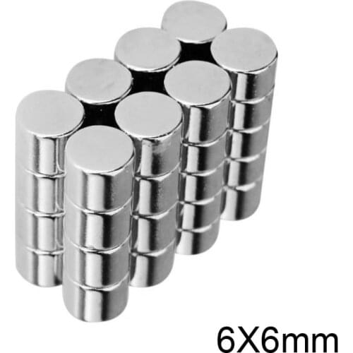 20~300pcs 6x6 mm N35 Round Strong Powerful Magnets 6mm x 6mm Neodymium Magnet Dia 6x6mm Permanent NdFeB Magnets disc 6*6 mm