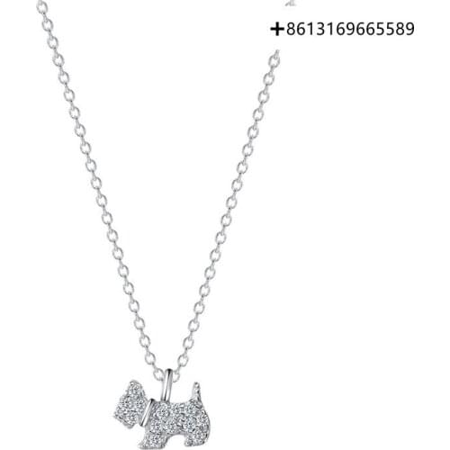 Fashionable 925 silver dog ornaments contracted collarbone chain to send lovers necklace female new trend