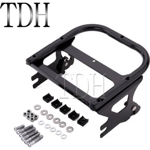 Motorcycle Black Detachable Two-up Tour Pak Mounting Luggage Rack For Harley Touring Custom Road King FLHR FLHT FLHX 1997-2008