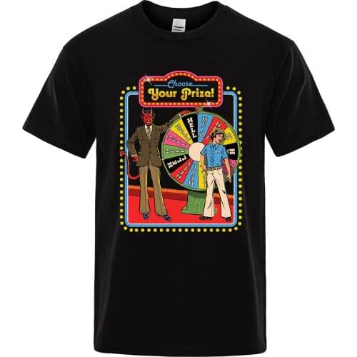 Choose your Prize Cartoons Comics Print Tshirts Male Fashion O-Neck T-Shirt Hip Hop Loose Tee Clothes Casual Breathable Tops Men