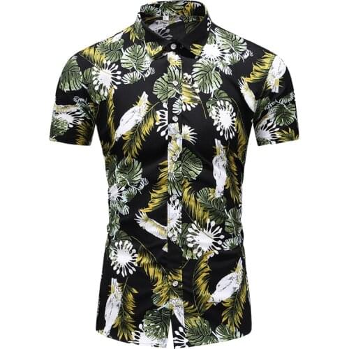 Shirt Men Summer 2019 Short Sleeve Men Shirt Streetwear Print Mens Casual Shirts Regular Fit camisa hombre Plus Size 7XL