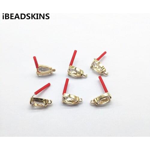 New arrival! 17x9mm 30pcs Drop Shape Copper Earrings Stud for Earrings parts Necklace Accessories hand Made Earrings Jewelry DIY