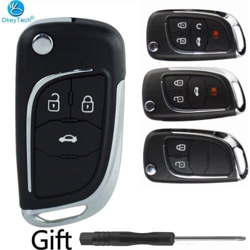 OkeyTech 20/50pcs For Chevrolet Lova/Aveo/Cruze Remote Car Key Shell For Opel Vauxhall Insignia Astra Mokka For Buick