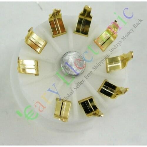 Wholesale and retail 4pcs GOLD 9pin PCB Ceramic vacuum tube socket gilded valve base 12AX7 12AU7 ECC83 free shipping