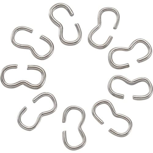 Pandahall Chain Findings Iron 8 Shape Clasps Platinum Color Clasps Hooks for Bracelets Necklace Jewelry DIY Making 8x4x2mm