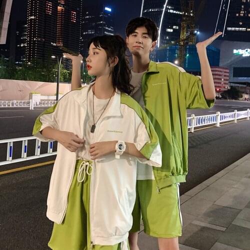 Couples wear summer shorts over casual suits couples clothes couples clothing