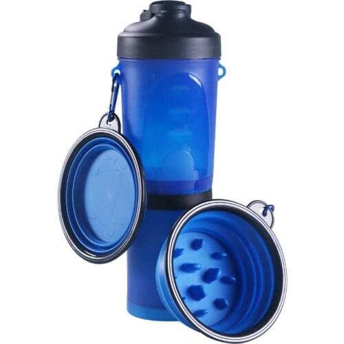 Travel Folding Silicone Bowl For Dog Cat Food Water Storage Cup 2 In 1 Pet Dog Water Bottle Dispenser Pet Drinking Pet Bowls