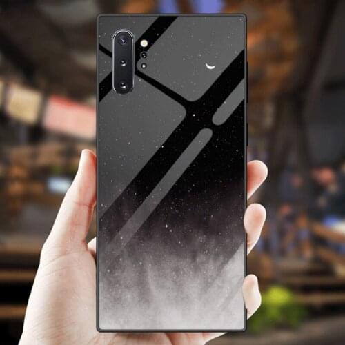 Luxury Starry sky Tempered Glass Protection Case For Samsung Note 20 Note 10 S20 FE S21 S10 S9 A12 A52 Anti-Shock Cover Case